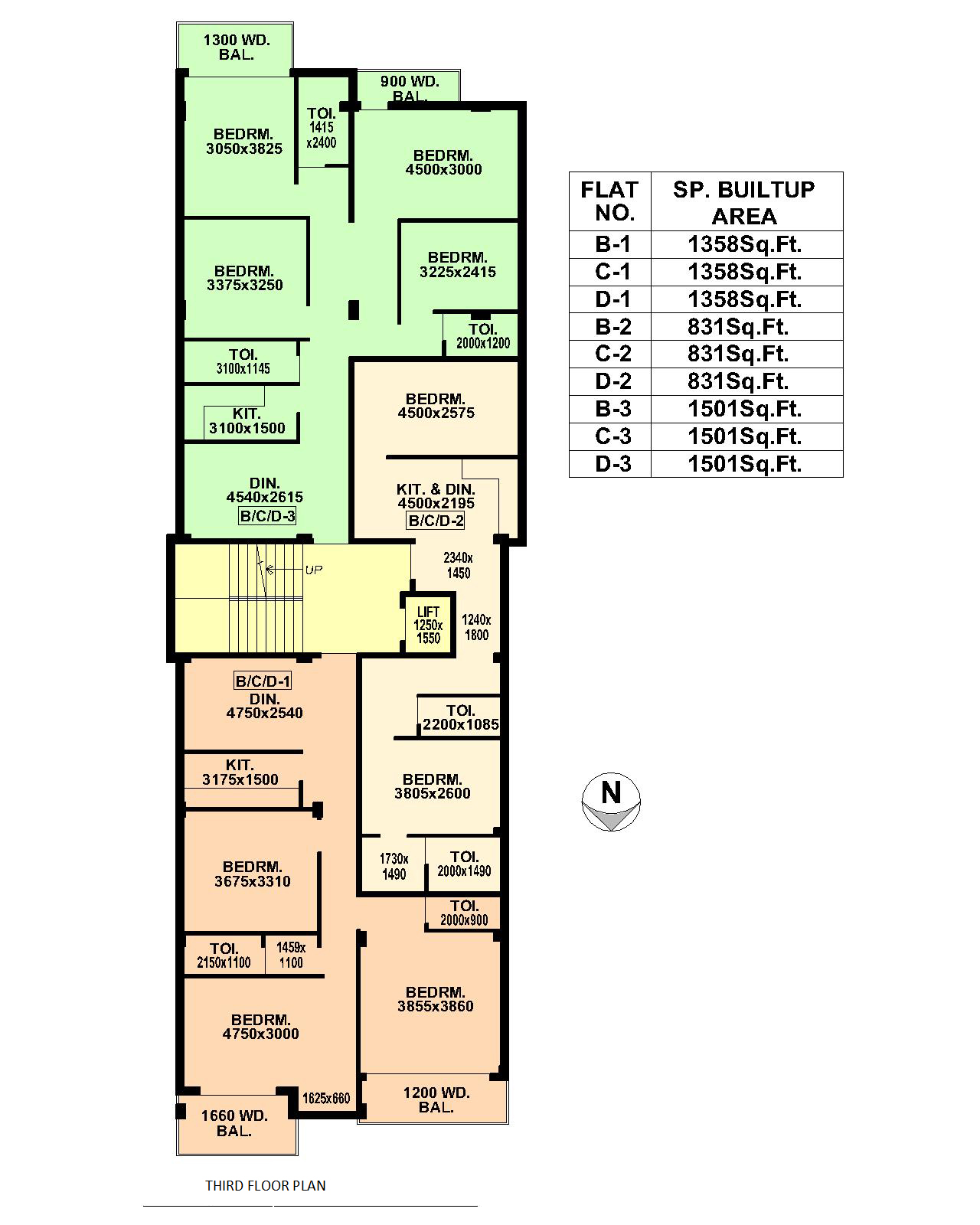 third Floor plan in Sujata Projects